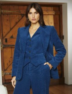 Wyatt Corduroy Waistcoat - Blue