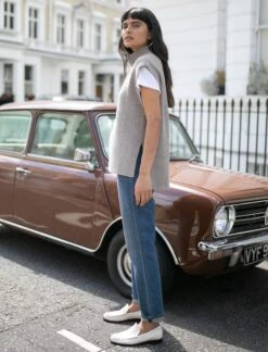 Janice Cashmere Blend Funnel Neck Sleeveless Jumper - Taupe -CEFINN Shop Janice cashmere d7ae62a5 82ed 453c a5a7 57e69970eaf5