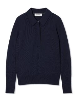 Josie Cashmere Collared Jumper - Navy -CEFINN Shop K24 JOSIE NAVY CO