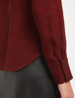 Riley Funnel Neck Blouse - Dark Red -CEFINN Shop RSHT B6 RILEY DARKRED LS 1221