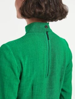 Riley Funnel Neck Blouse - Emerald Green -CEFINN Shop RSHT B6 RILEY EMERALDGREEN LS 1927