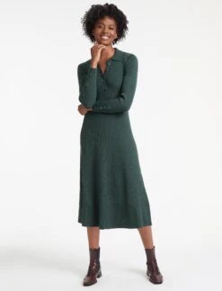 Josie Wool Knit Dress - Dark Green 7 Josie Wool Knit Dress - Dark Green -CEFINN Shop RSHT D397 JOSIE DARKGREEN LS 17976