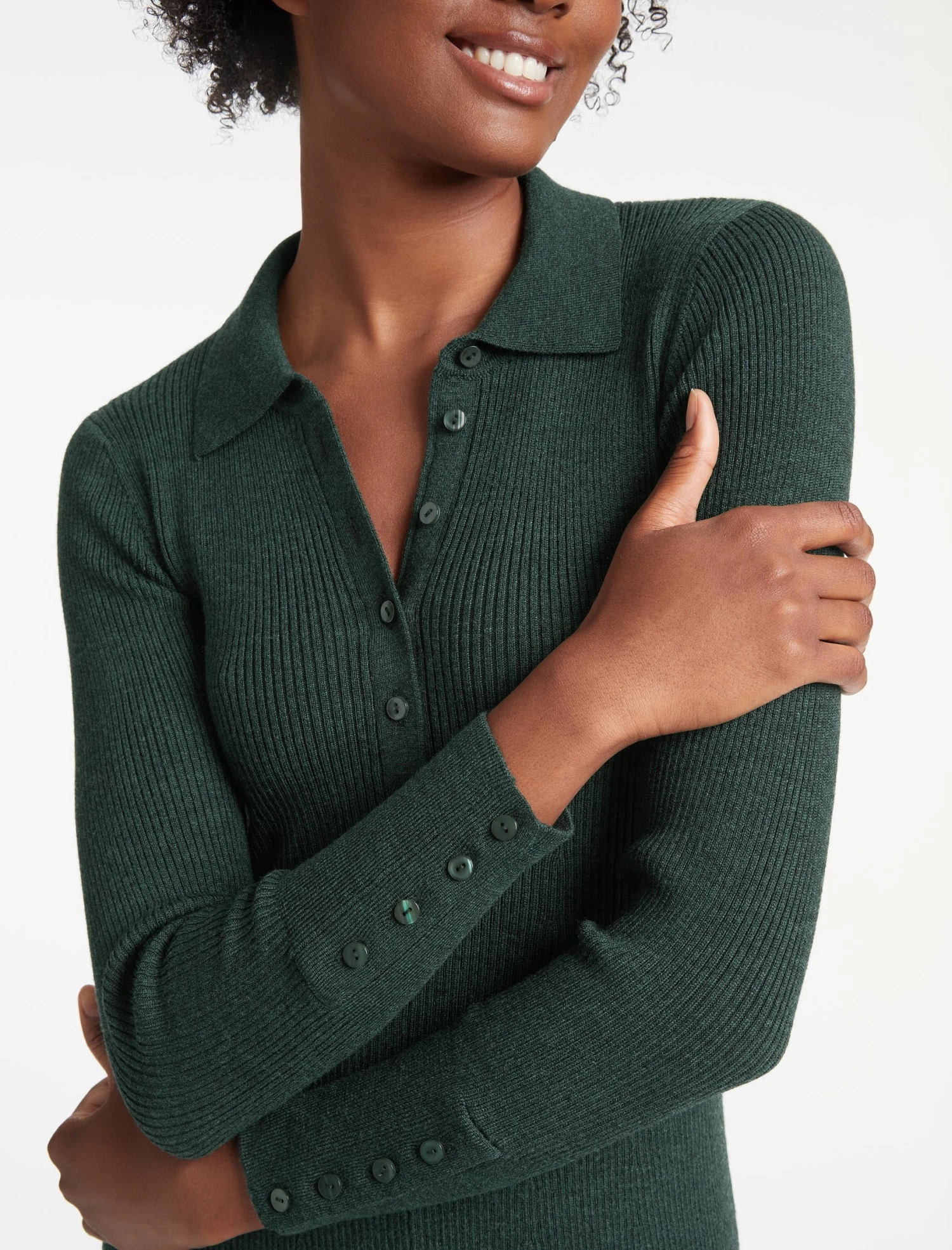 Josie Wool Knit Dress - Dark Green 4 Josie Wool Knit Dress - Dark Green - Image 4