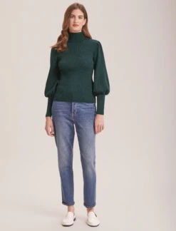 Eva Wool Roll Neck Jumper - Dark Green -CEFINN Shop RSHT K10 EVA DARKGREEN LS 38430