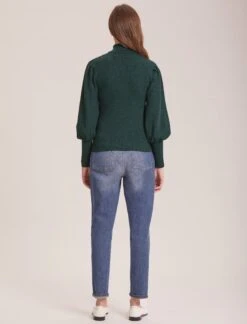 Eva Wool Roll Neck Jumper - Dark Green -CEFINN Shop RSHT K10 EVA DARKGREEN LS 38466