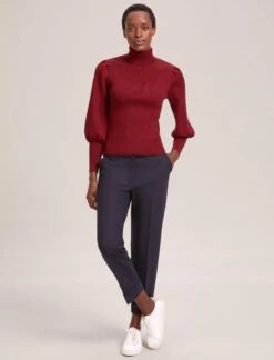 Eva Wool Roll Neck Jumper - Dark Red 9 Eva Wool Roll Neck Jumper - Dark Red -CEFINN Shop RSHT K10 EVA DARKRED LS 40685