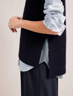 Janice Wool Funnel Neck Sleeveless Jumper - Navy -CEFINN Shop RSHT K157 JANICE NAVY LS 0719 ecb490e3 ff80 49c7 8386 8b308cd1c0e0