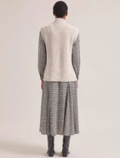 Janice Cashmere Blend Funnel Neck Sleeveless Jumper - Oatmeal 12 Janice Cashmere Blend Funnel Neck Sleeveless Jumper - Oatmeal -CEFINN Shop RSHT K157 JANICE OATMEAL LS 2340