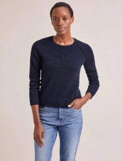 Drew Cashmere Jumper - Navy -CEFINN Shop RSHT K172 DREW NAVY LS 1486