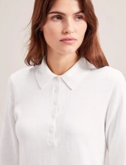 Morgan Cotton Silk Blend T-Shirt - White -CEFINN Shop RSHT K175 MORGAN WHITE LS 0440