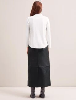 Morgan Cotton Silk Blend T-Shirt - White -CEFINN Shop RSHT K175 MORGAN WHITE LS 0448