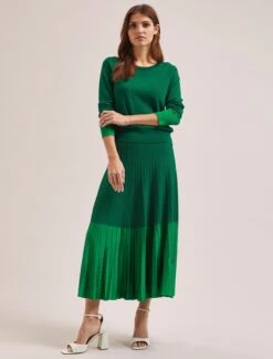 Colette Contrast Cuff Jumper - Emerald Green -CEFINN Shop RSHT K17 COLETTE EMERALDGREEN LS 2334