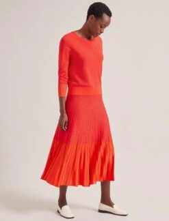 Colette Contrast Cuff Jumper - Orange -CEFINN Shop RSHT K17 COLETTE ORANGE LS 0718