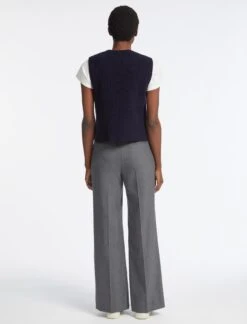 Janie Wool Round Neck Sleeveless Jumper - Navy -CEFINN Shop RSHT K57 JANIE NAVY LS 4495 1096fba7 4598 4df2 90d5 9afc8dcbb289