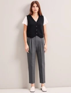 Wesley Cashmere Blend V Neck Waistcoat - Black -CEFINN Shop RSHT K82 WESLEY BLACK LS 0225