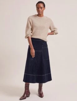 Simone Corduroy Maxi Skirt - Navy -CEFINN Shop RSHT SK187 SIMONE NAVY LS 0977