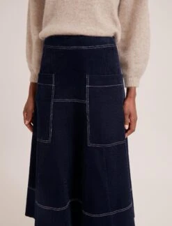 Simone Corduroy Maxi Skirt - Navy -CEFINN Shop RSHT SK187 SIMONE NAVY LS 1033