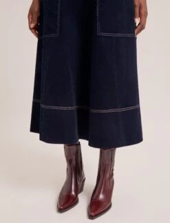 Simone Corduroy Maxi Skirt - Navy -CEFINN Shop RSHT SK187 SIMONE NAVY LS 1035