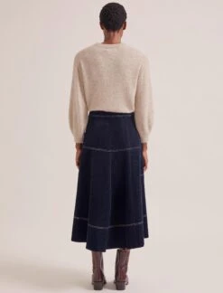 Simone Corduroy Maxi Skirt - Navy -CEFINN Shop RSHT SK187 SIMONE NAVY LS 1037