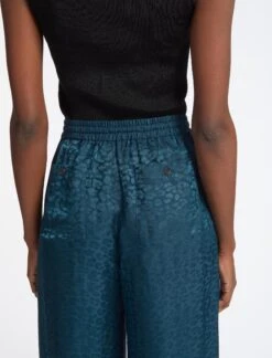 Rosa Silk Blend Trouser - Petrol Blue Leopard Pansy Print -CEFINN Shop RSHT TR57 ROSA PETROL BLUE LS 4642 7b06b0b6 d536 4879 8775 a4c178549cfd