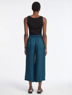 Rosa Silk Blend Trouser - Petrol Blue Leopard Pansy Print -CEFINN Shop RSHT TR57 ROSA PETROL BLUE LS 4647 fadeeeb2 84dd 4102 bb12 7d8728f0465f