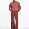Hayden Corduroy Wide Leg Trouser - Dark Rose