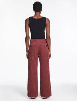 Hayden Corduroy Wide Leg Trouser - Dark Rose -CEFINN Shop RSHT TR82 HAYDEN DARKROSE LS 1400