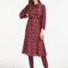Daria Silk Midi Dress - Rose Shibori Print