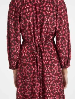 Daria Silk Midi Dress - Rose Shibori Print -CEFINN Shop SP22 D159 DARIA ROSESHIBORIPRINT LS 0448
