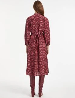 Daria Silk Midi Dress - Rose Shibori Print -CEFINN Shop SP22 D159 DARIA ROSESHIBORIPRINT LS 0455