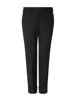 Clement New Wool Easy Waist Turn Up Trouser - Black -CEFINN Shop SP22 TR52 CLEMENT BLACK COcopy