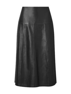 Tiana Leather Midi Skirt - Black -CEFINN Shop SP23 SK119 BLACK CO