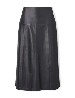 Tiana Leather Midi Skirt - Navy -CEFINN Shop SP23 SK119 NAVY CO