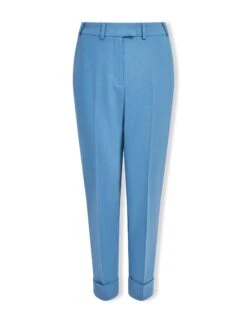 Clement New Wool Turn Up Trouser - Blue -CEFINN Shop SP24 CLEMENT TR76 BLUE LS