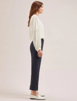 Clement New Wool Turn Up Trouser - Navy -CEFINN Shop SP24 CLEMENT TR76 NAVY LS 765