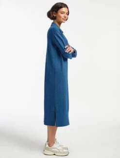 Eleanor Wool Knit Dress - Mid Blue -CEFINN Shop SP24 D496 ELEANOR MID BLUE LS 15247