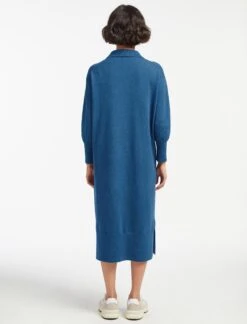 Eleanor Wool Knit Dress - Mid Blue -CEFINN Shop SP24 D496 ELEANOR MID BLUE LS 15251