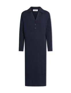Eleanor Wool Knit Dress - Navy -CEFINN Shop SP24 D496 ELEANOR NAVY LS