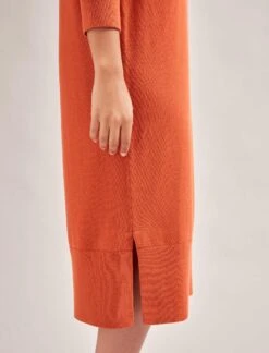 Eleanor Wool Knit Dress - Orange -CEFINN Shop SP24 D496 ELEANOR ORANGE LS 423
