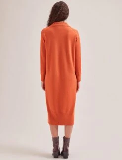 Eleanor Wool Knit Dress - Orange -CEFINN Shop SP24 D496 ELEANOR ORANGE LS 430