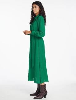 Fallon Techni Voile Maxi Dress - Emerald Green -CEFINN Shop SP24 D601 FALLON EMERALDGREEN LS 1185