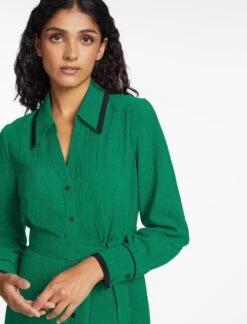 Fallon Techni Voile Maxi Dress - Emerald Green -CEFINN Shop SP24 D601 FALLON EMERALDGREEN LS 1227