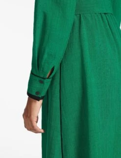 Fallon Techni Voile Maxi Dress - Emerald Green -CEFINN Shop SP24 D601 FALLON EMERALDGREEN LS 1232