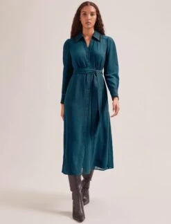 Fallon Techni Voile Maxi Dress - Petrol -CEFINN Shop SP24 D601 FALLON PETROL LS 2457