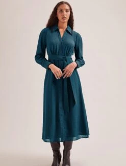 Fallon Techni Voile Maxi Dress - Petrol -CEFINN Shop SP24 D601 FALLON PETROL LS 2476