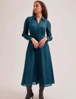 Fallon Techni Voile Maxi Dress - Petrol -CEFINN Shop SP24 D601 FALLON PETROL LS 2521