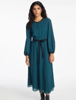 Rosie Techni Voile Maxi Dress - Petrol -CEFINN Shop SP24 D604 ROSIE PETROL LS 1305