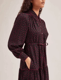 Franklin Maxi Dress - Black Red Polka Dot Print -CEFINN Shop SP24 D609 FRANKLIN BLACKREDPOLKADOTPRINT LS 094