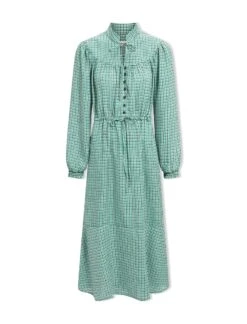 Zahra Midi Dress - Ecru Green Houndstooth Print 13 Zahra Midi Dress - Ecru Green Houndstooth Print -CEFINN Shop SP24 D615 ZAHRA ECRUGREENHOUNDSTOOTHPRINT LS