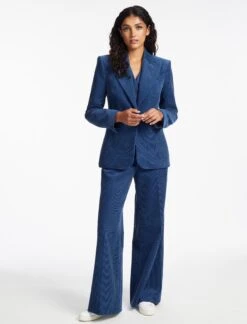Harlow Corduroy Wide Leg Trouser - Blue -CEFINN Shop SP24 JK59 GENE BLUE LS 276 4b65bbe7 6778 47d2 a7a4 0e065f3ca77e